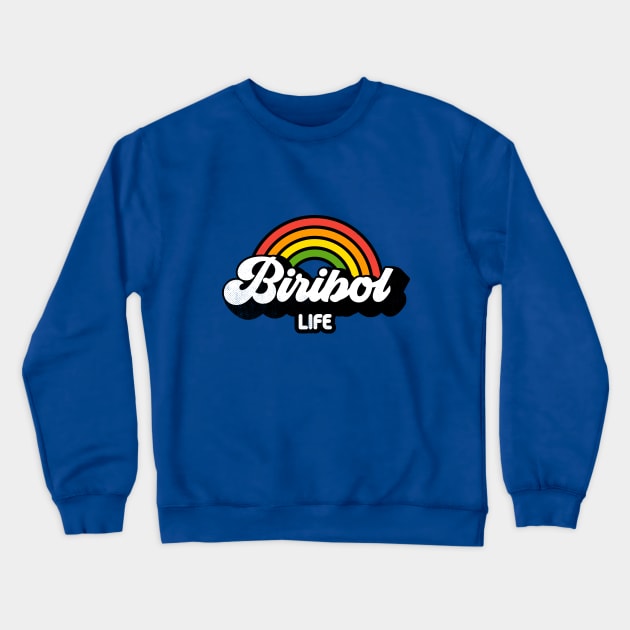 Groovy Rainbow Biribol Life Crewneck Sweatshirt by rojakdesigns